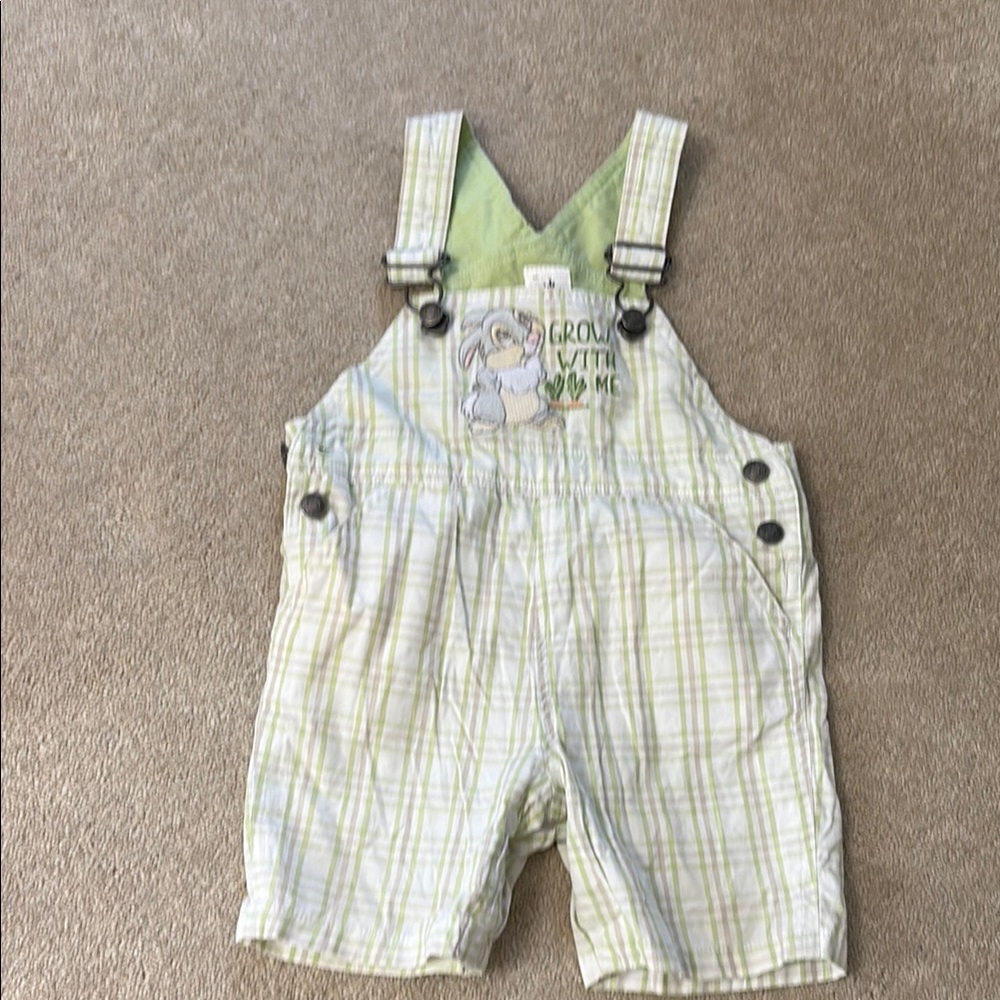 Plaid Green 18-24 month thumper Disney overalls